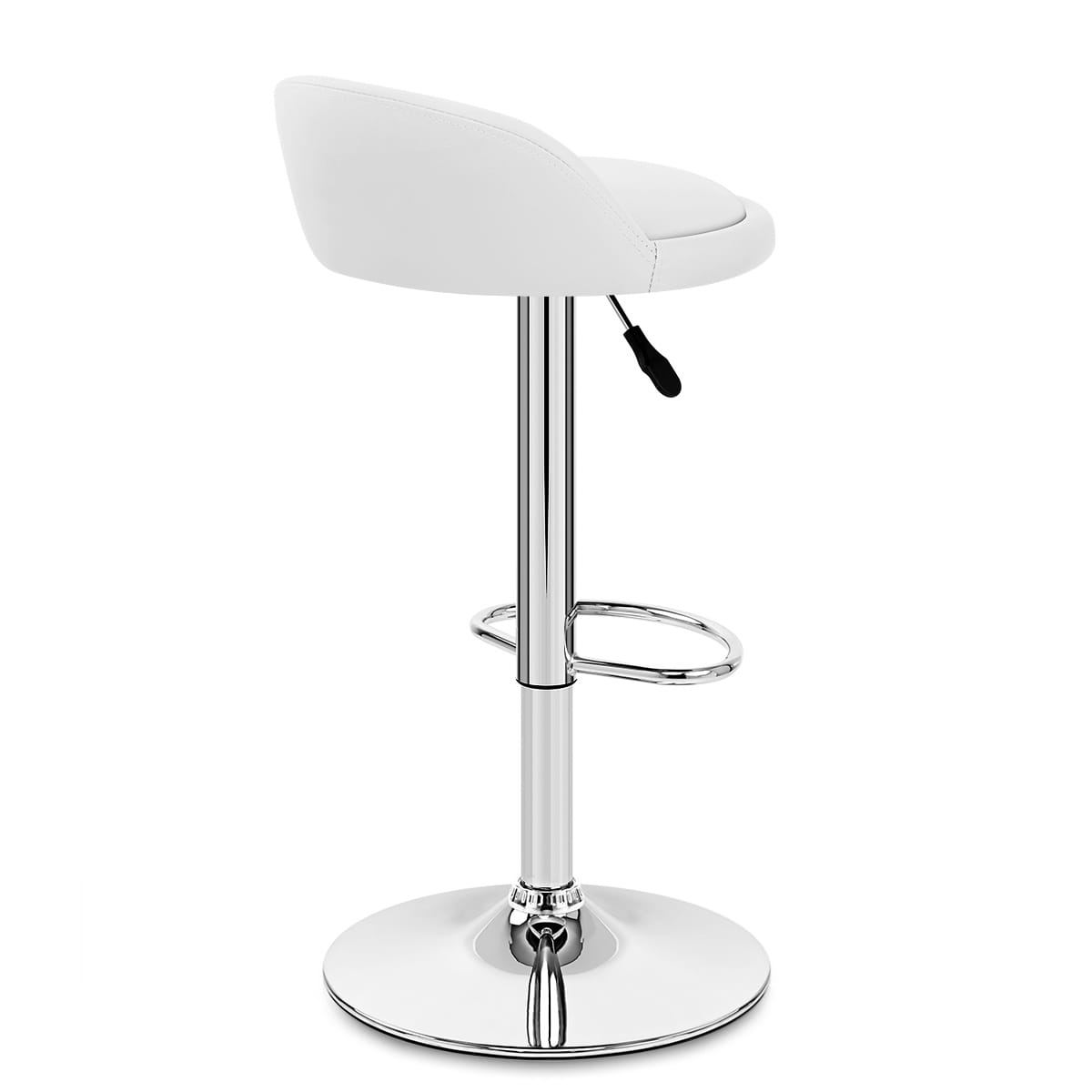 Sgabello Ecopelle Cromato - Lulu Bianco