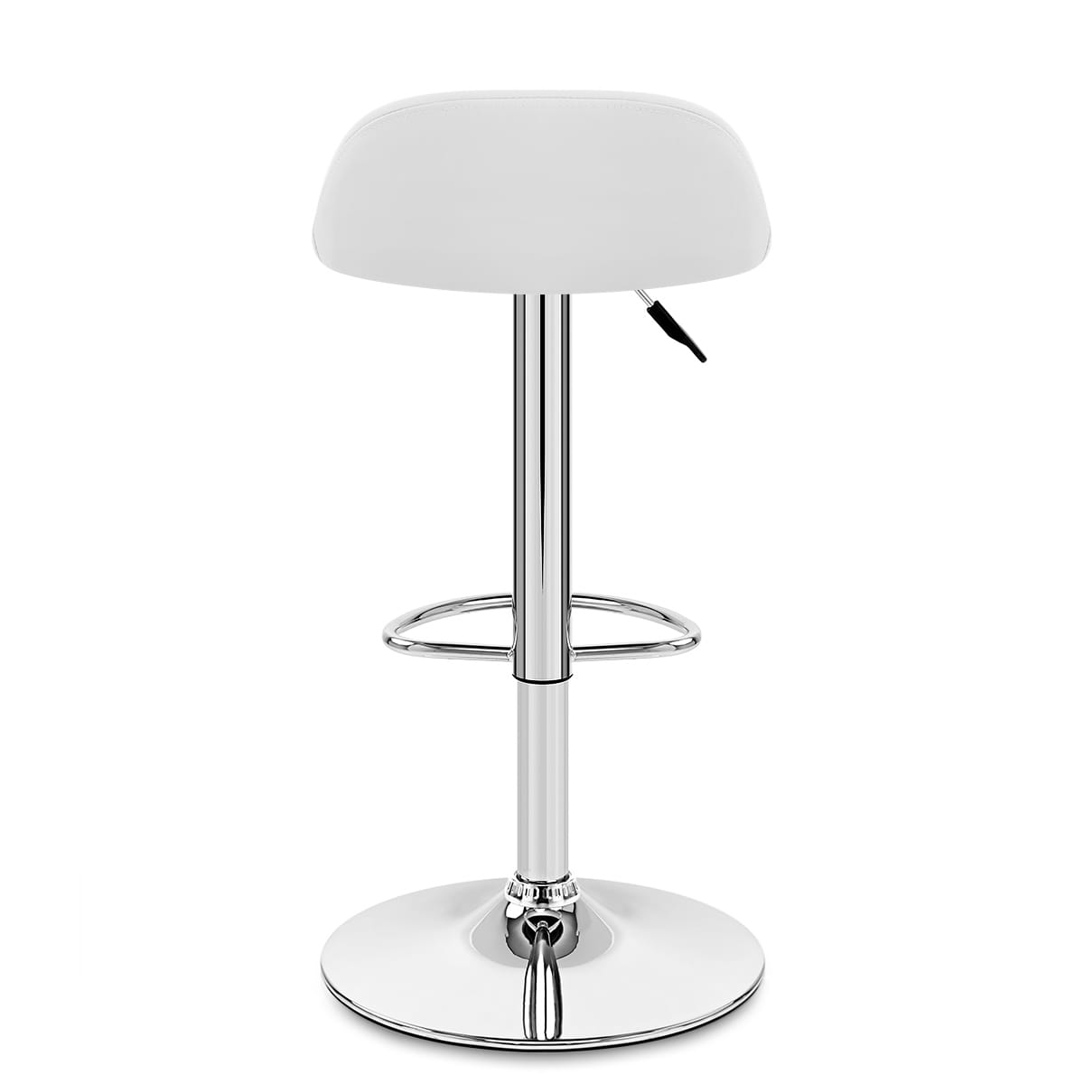 Sgabello Ecopelle Cromato - Lulu Bianco