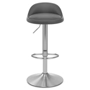Sgabello Ecopelle Satinato - Lulu Grigio