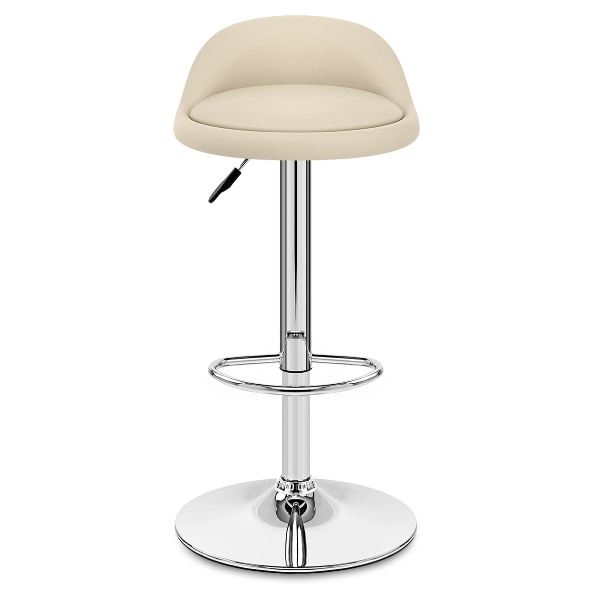 Sgabello Pelle Cromato - Lulu Crema
