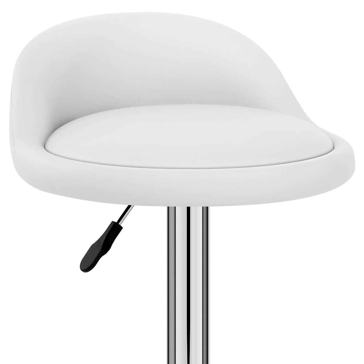 Sgabello Pelle Cromato - Lulu Bianco
