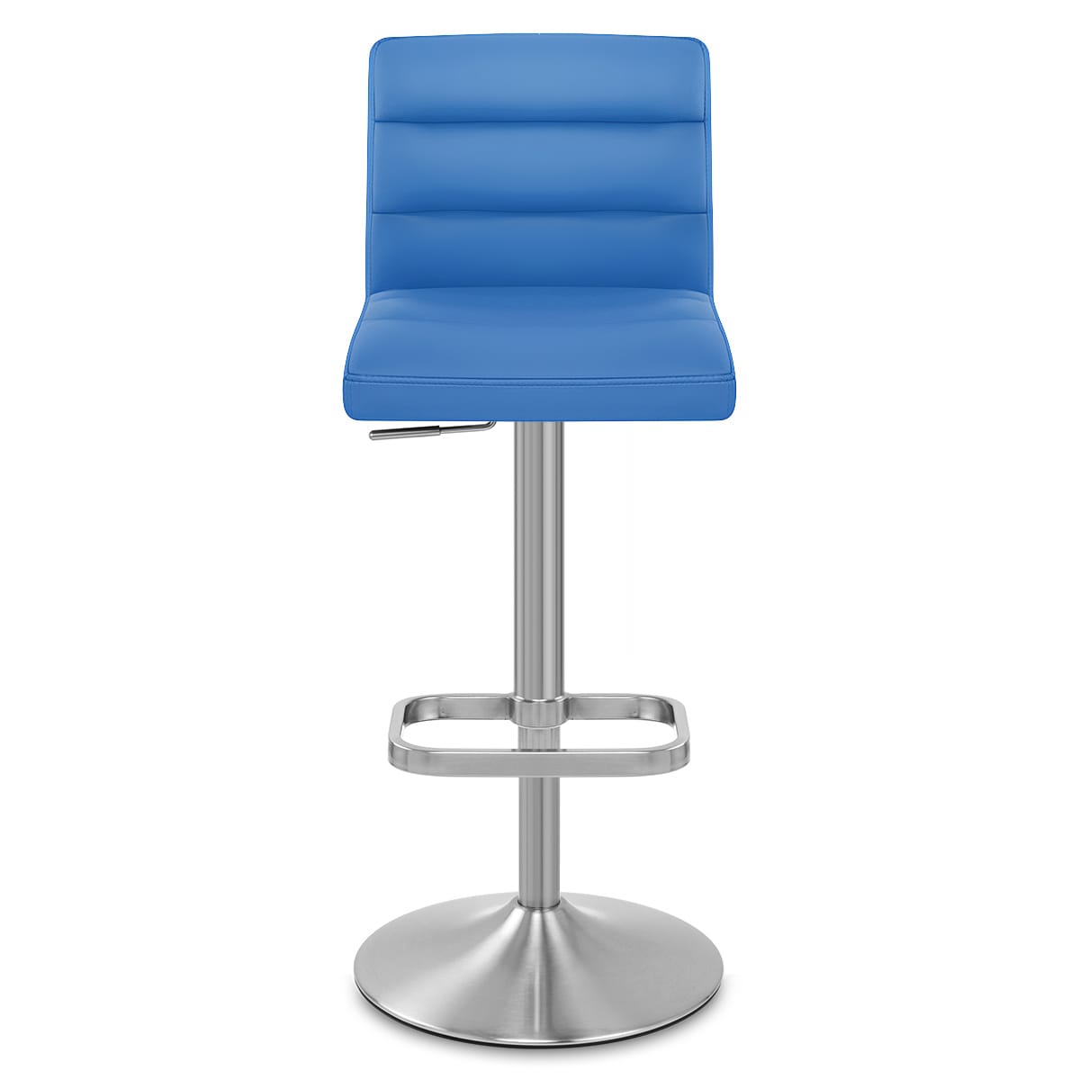 Sgabello Ecopelle Cromo Satinato - Lush Blu