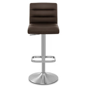 Sgabello Ecopelle Cromo Satinato - Lush Marrone