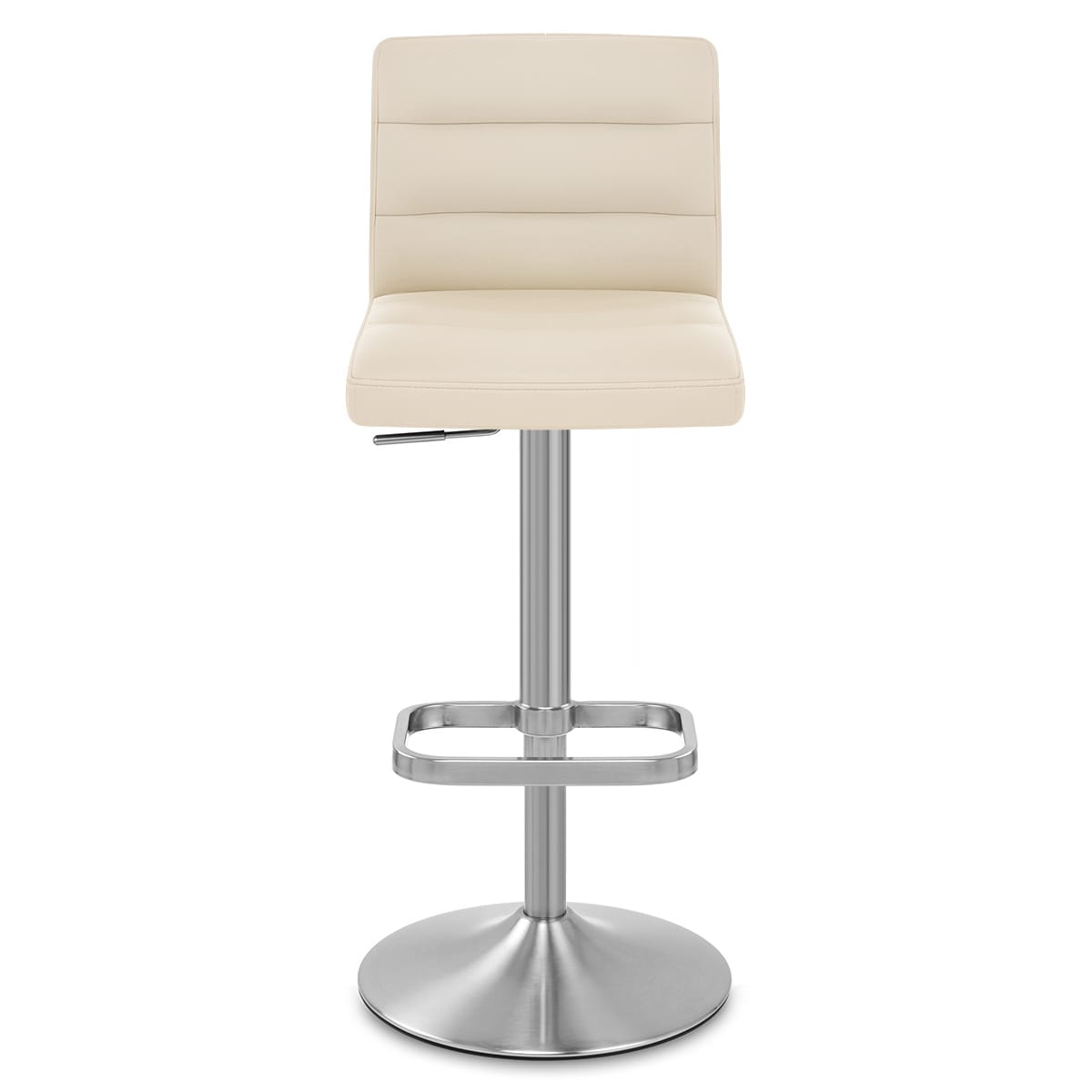 Sgabello Ecopelle Cromo Satinato - Lush Crema