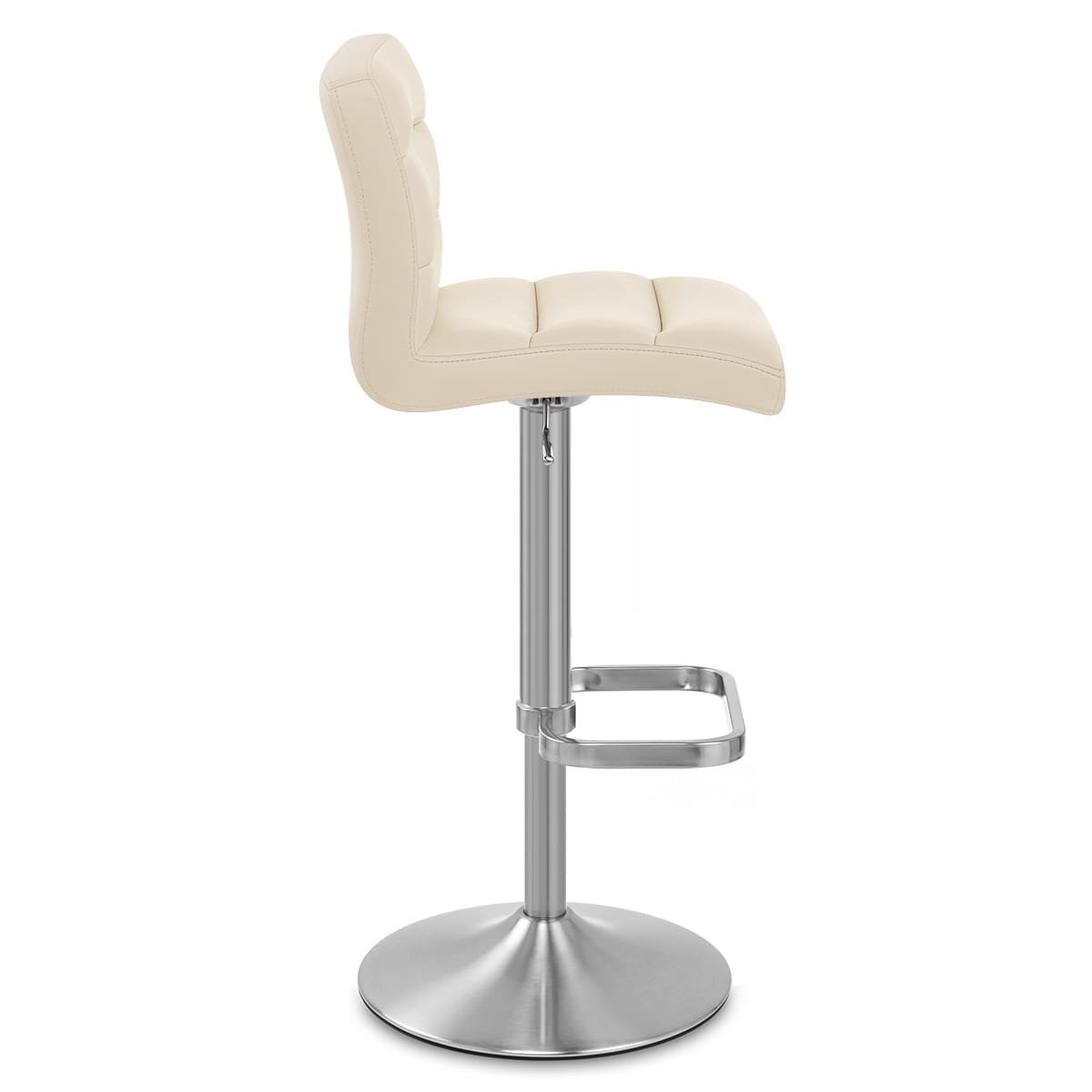 Sgabello Ecopelle Cromo Satinato - Lush Crema