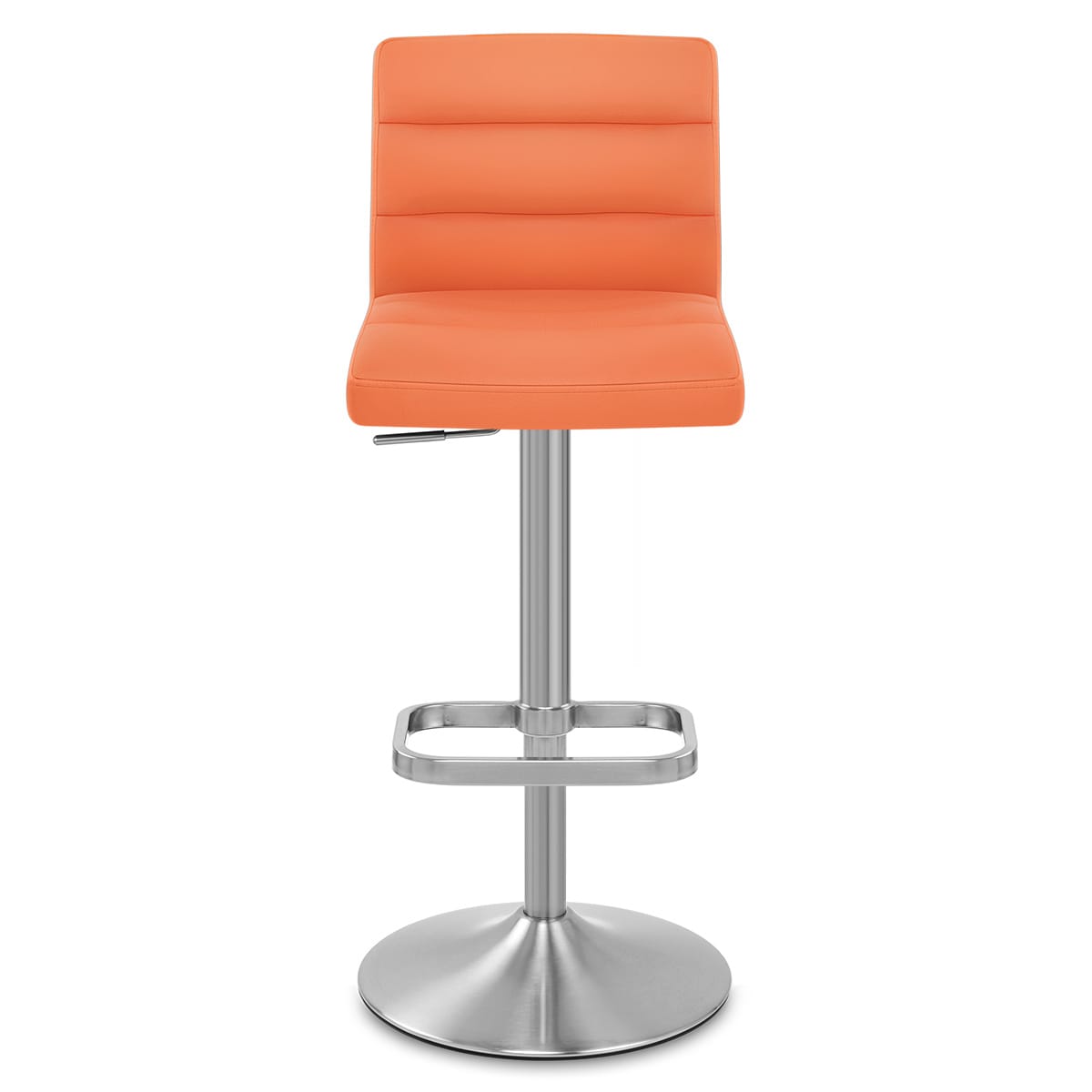 Sgabello Ecopelle Cromo Satinato - Lush Arancione