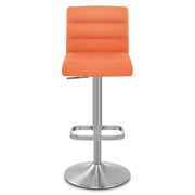 Sgabello Ecopelle Cromo Satinato - Lush Arancione