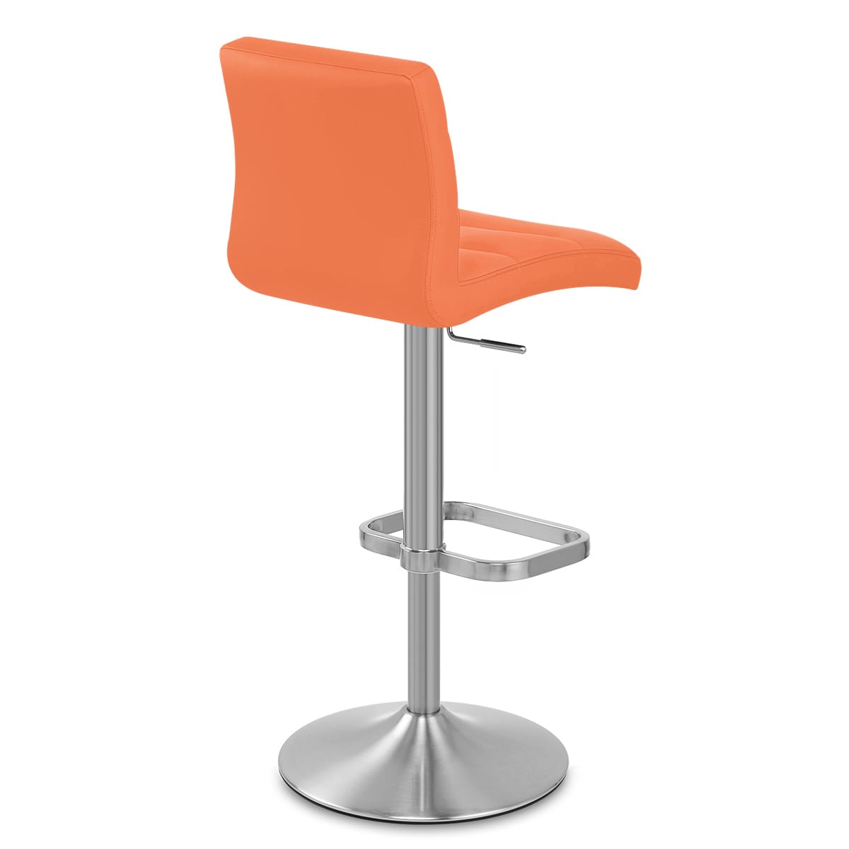 Sgabello Ecopelle Cromo Satinato - Lush Arancione