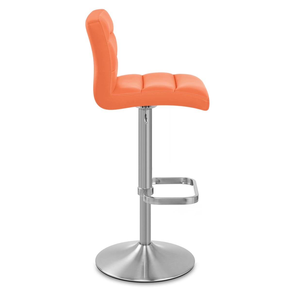 Sgabello Ecopelle Cromo Satinato - Lush Arancione