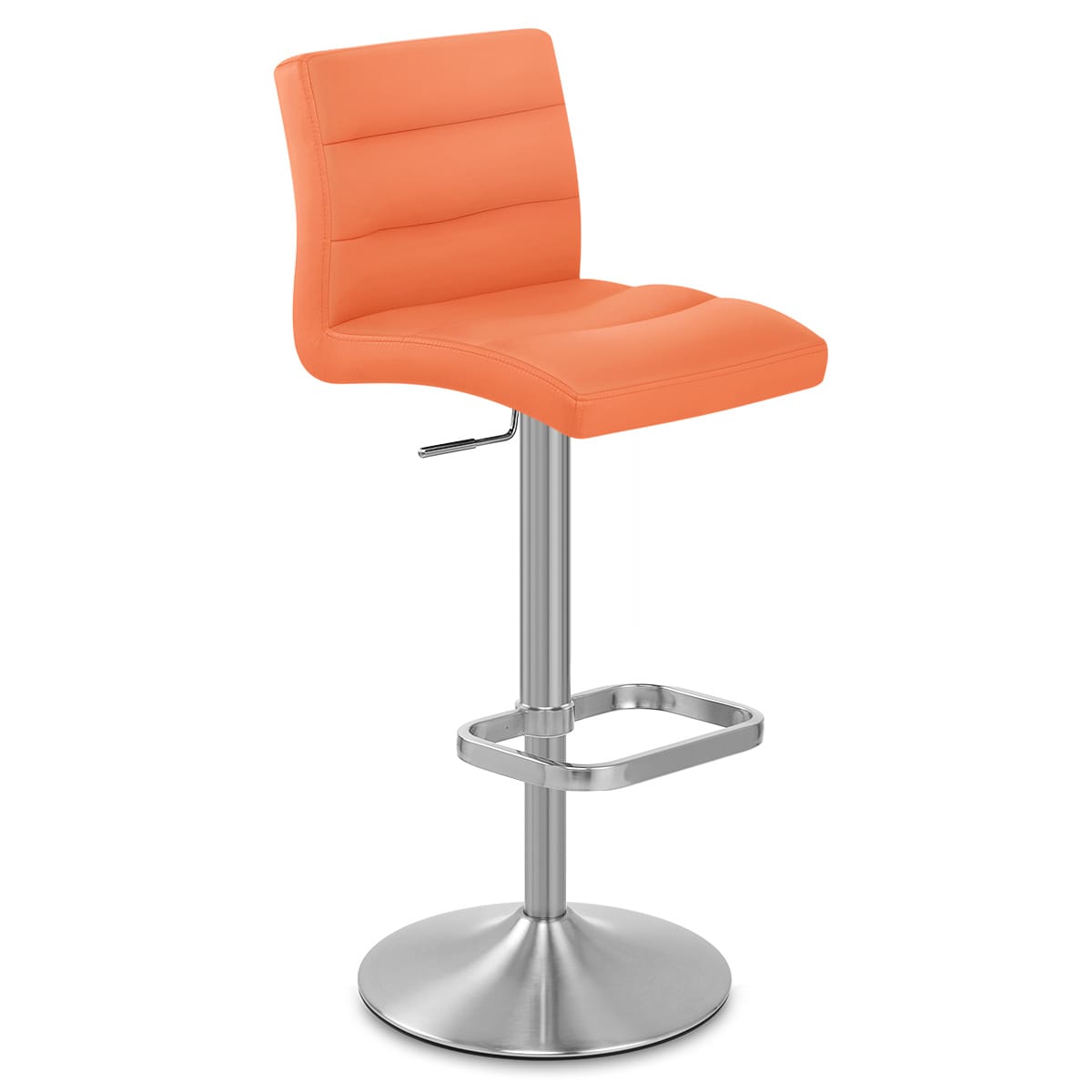 Sgabello Ecopelle Cromo Satinato - Lush Arancione