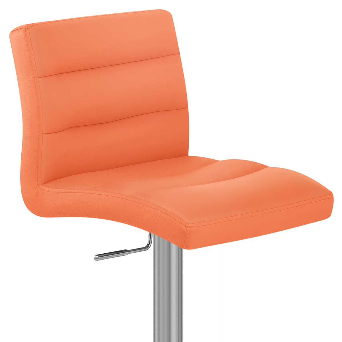 Sgabello Ecopelle Cromo Satinato - Lush Arancione