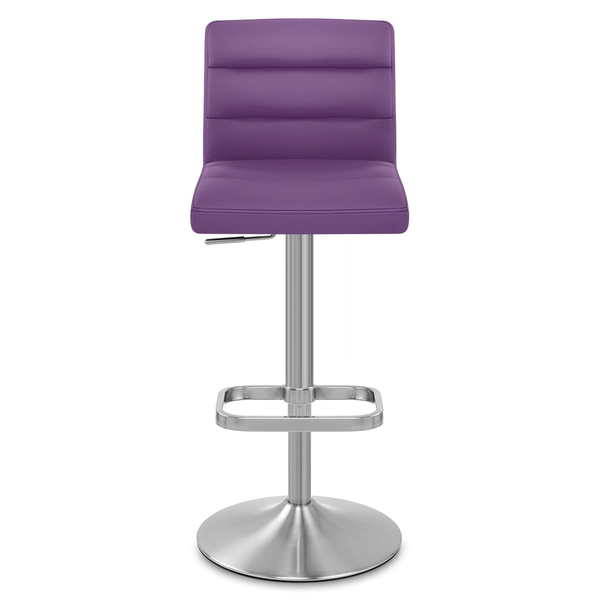 Sgabello Ecopelle Cromo Satinato - Lush Viola