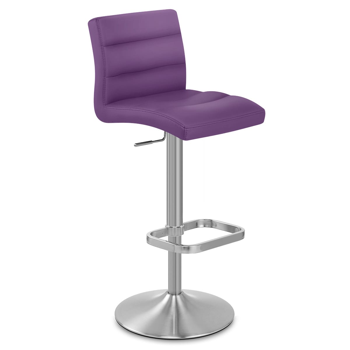 Sgabello Ecopelle Cromo Satinato - Lush Viola
