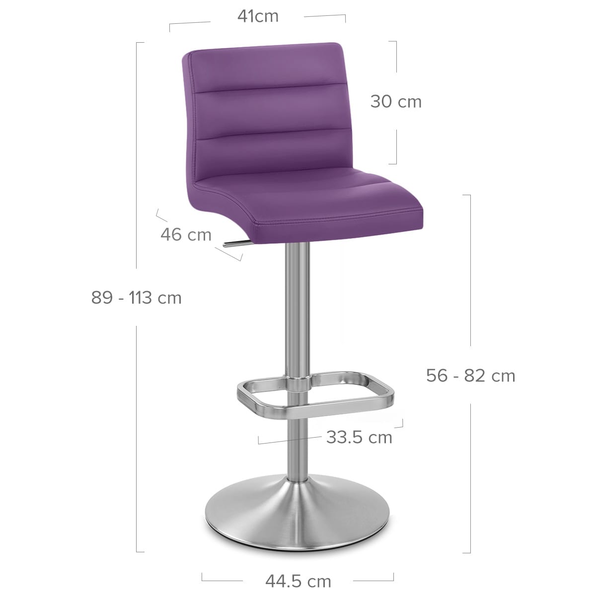 Sgabello Ecopelle Cromo Satinato - Lush Viola