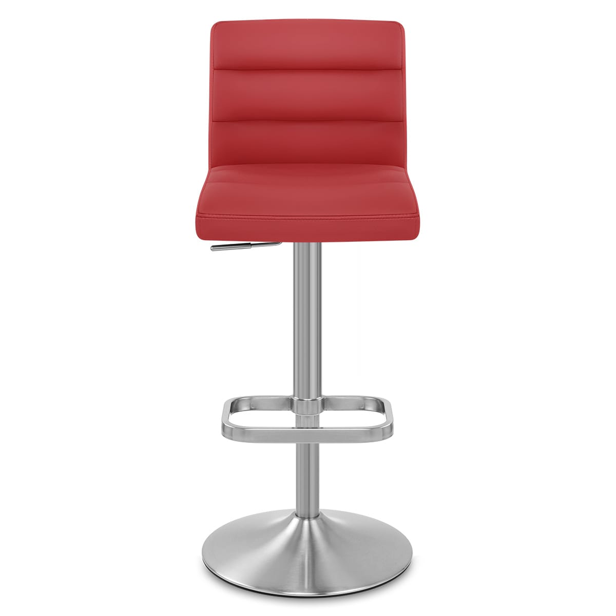 Sgabello Ecopelle Cromo Satinato - Lush Rosso