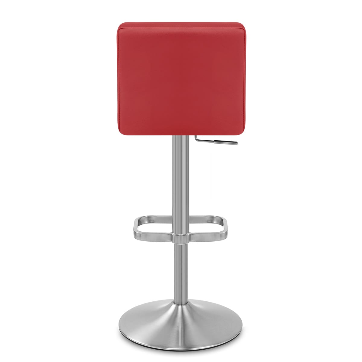 Sgabello Ecopelle Cromo Satinato - Lush Rosso