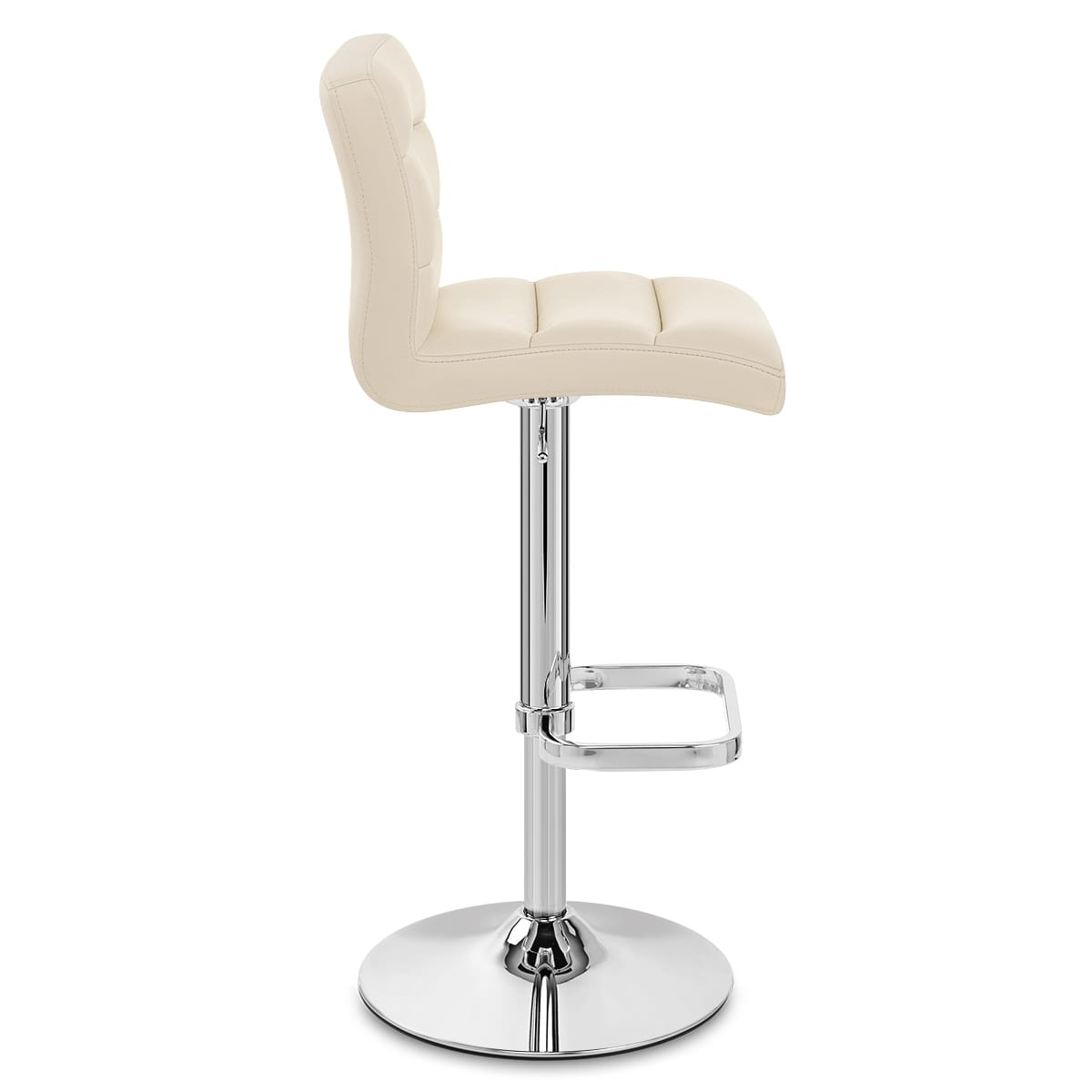 Sgabello Ecopelle Cromato - Lush Crema