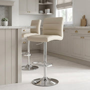 Sgabello Ecopelle Cromato - Lush Crema