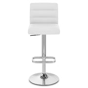 Sgabello Ecopelle Cromato - Lush Bianco