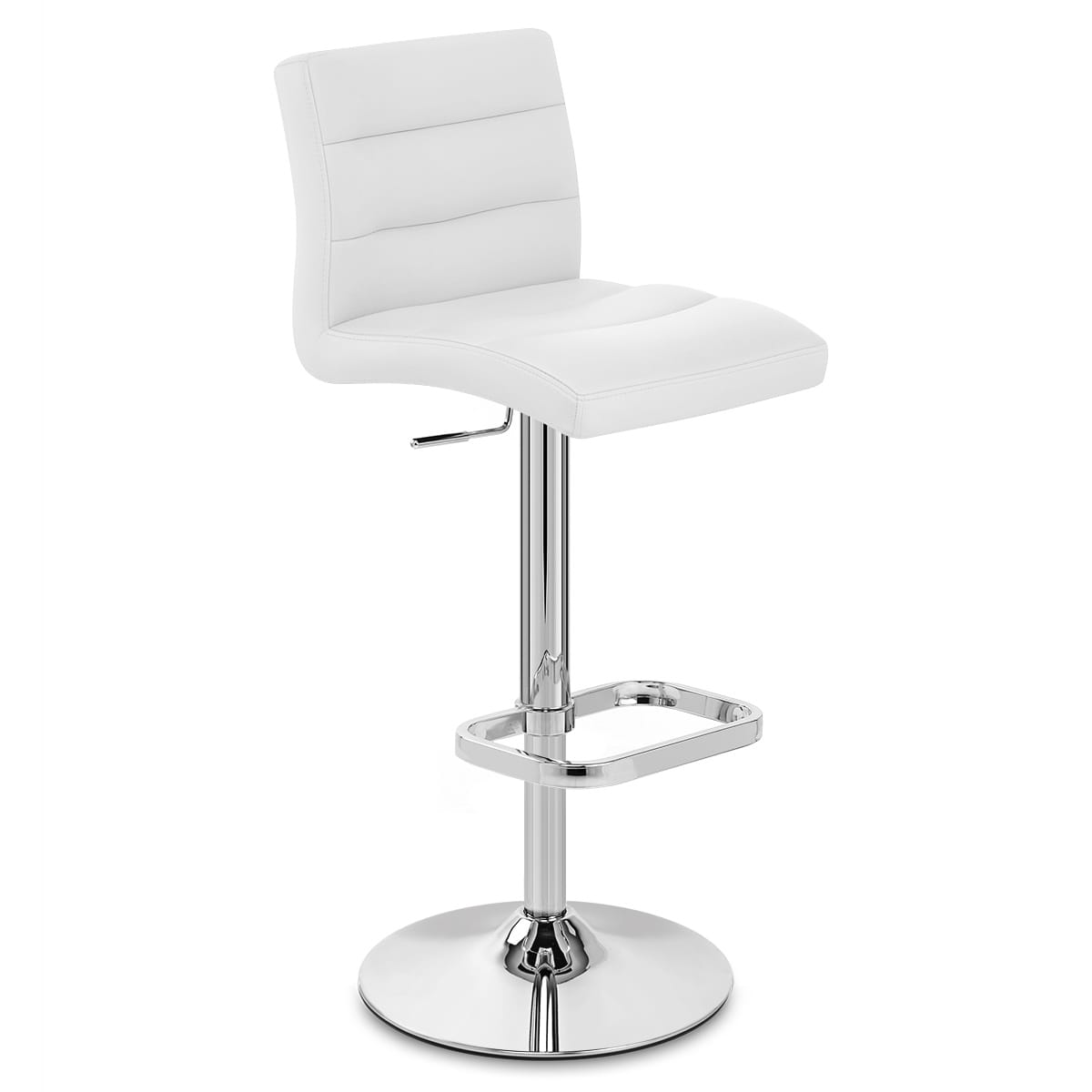 Sgabello Ecopelle Cromato - Lush Bianco