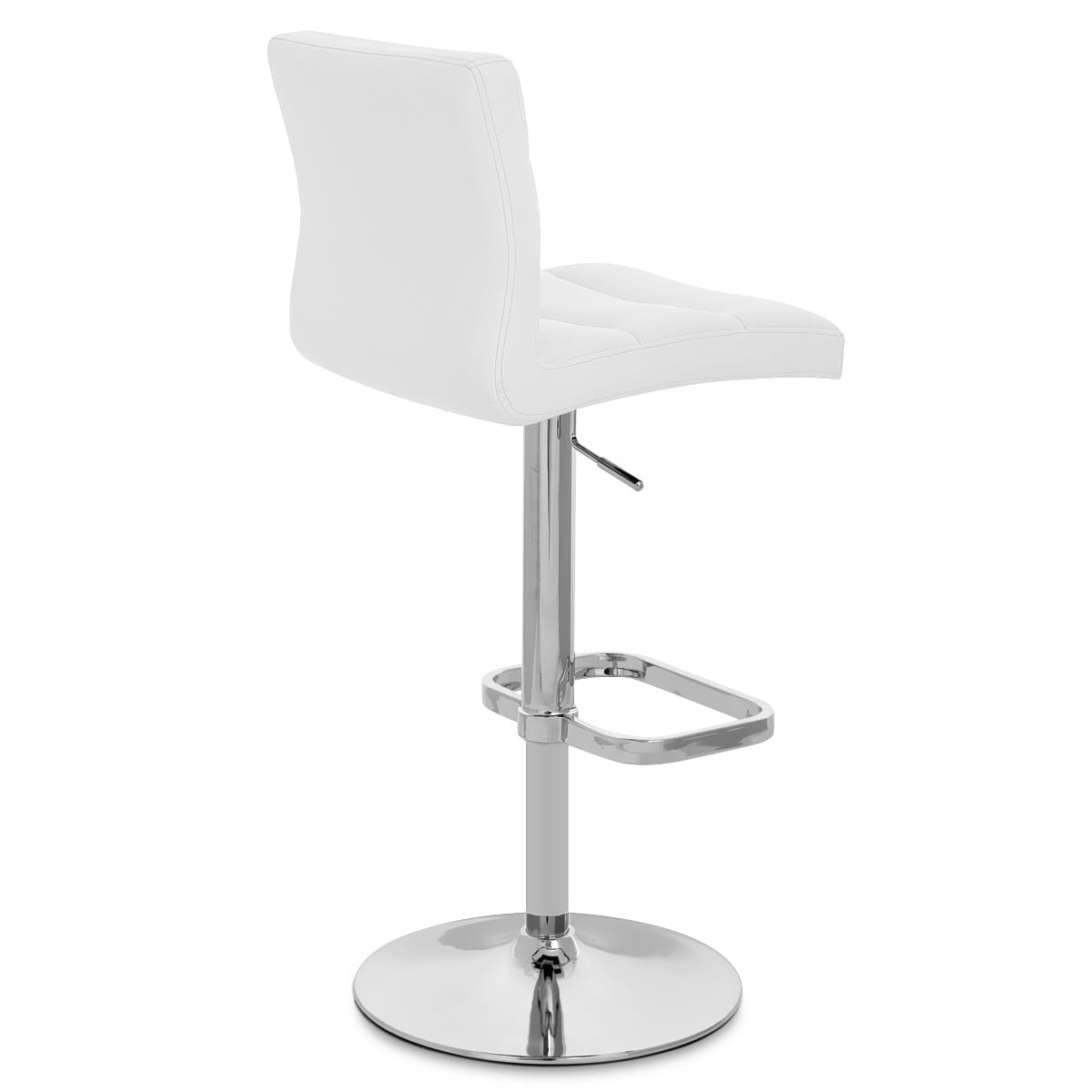 Sgabello Ecopelle Cromato - Lush Bianco