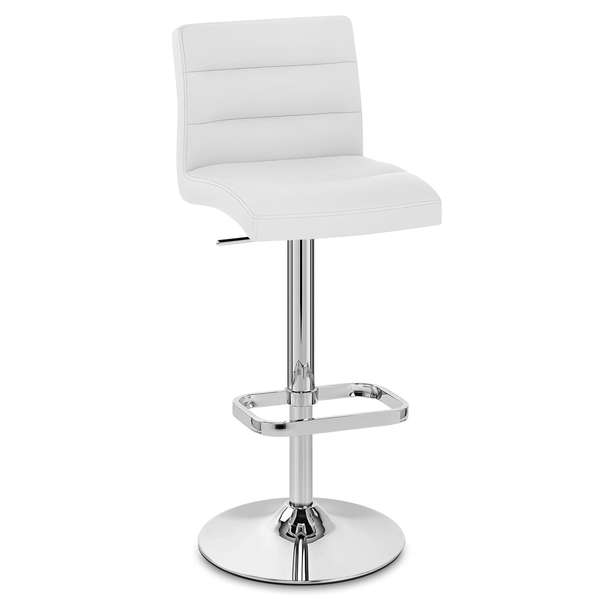 Sgabello Ecopelle Cromato - Lush Bianco