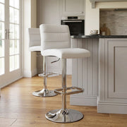 Sgabello Ecopelle Cromato - Lush Bianco