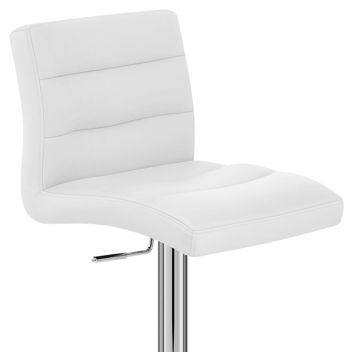 Sgabello Ecopelle Cromato - Lush Bianco
