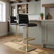 Sgabello Ecopelle Oro - Lush Nero