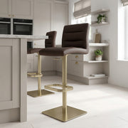 Sgabello Ecopelle Oro - Lush Marrone