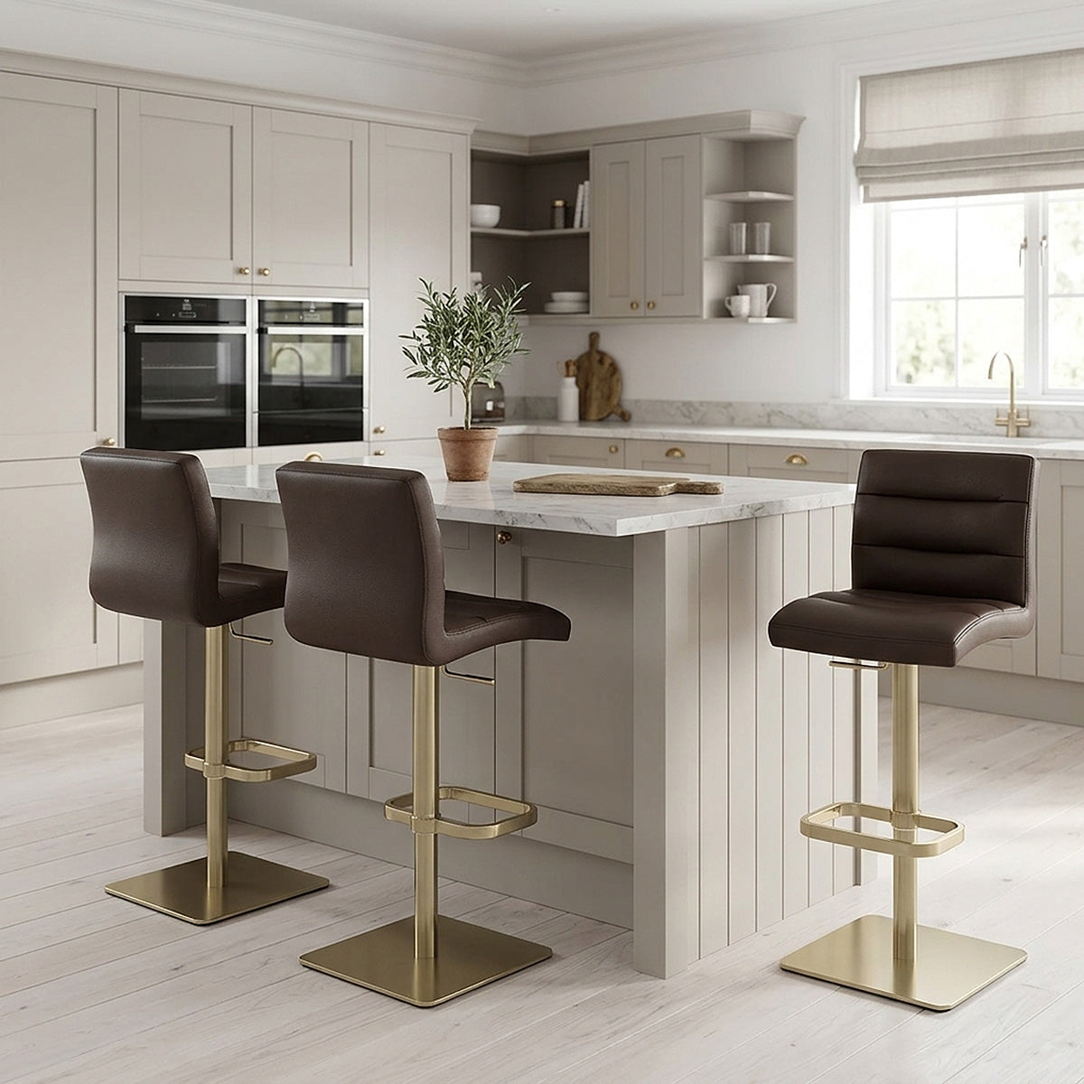Sgabello Ecopelle Oro - Lush Marrone