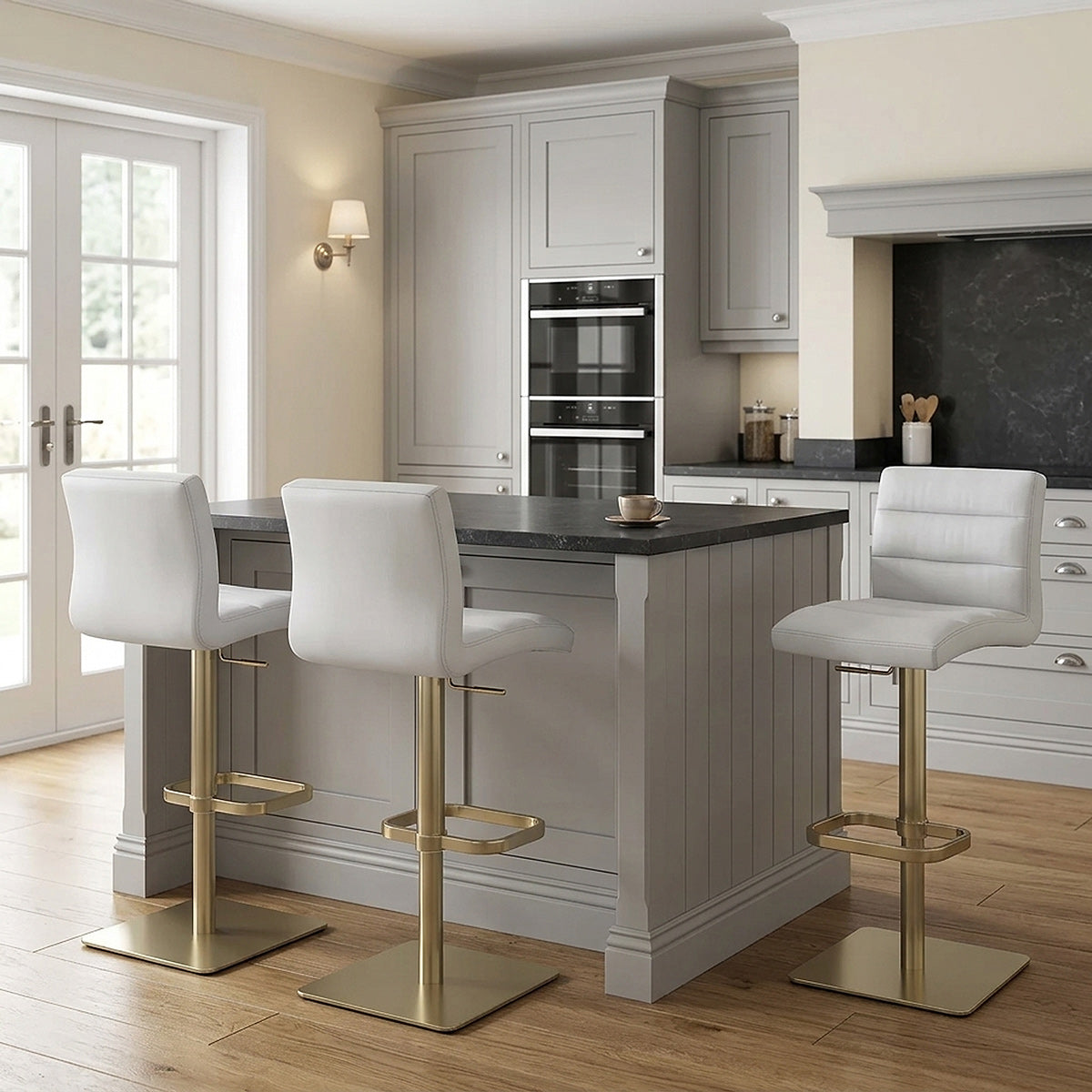 Sgabello Ecopelle Oro - Lush Grigio