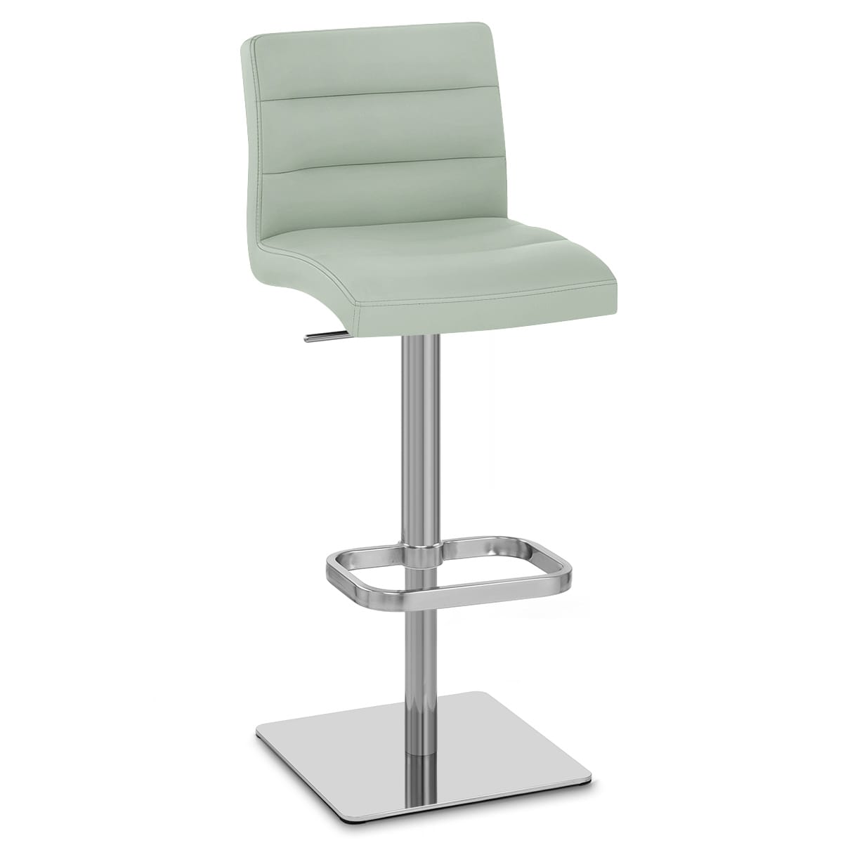 Sgabello Pelle Cromo Satinato - Lush Verde