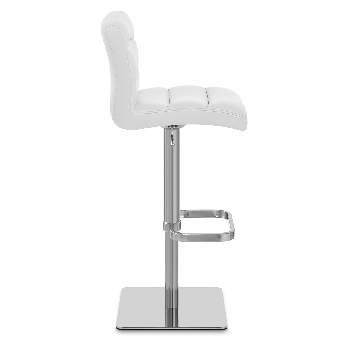 Sgabello Pelle Cromo Satinato - Lush Bianco