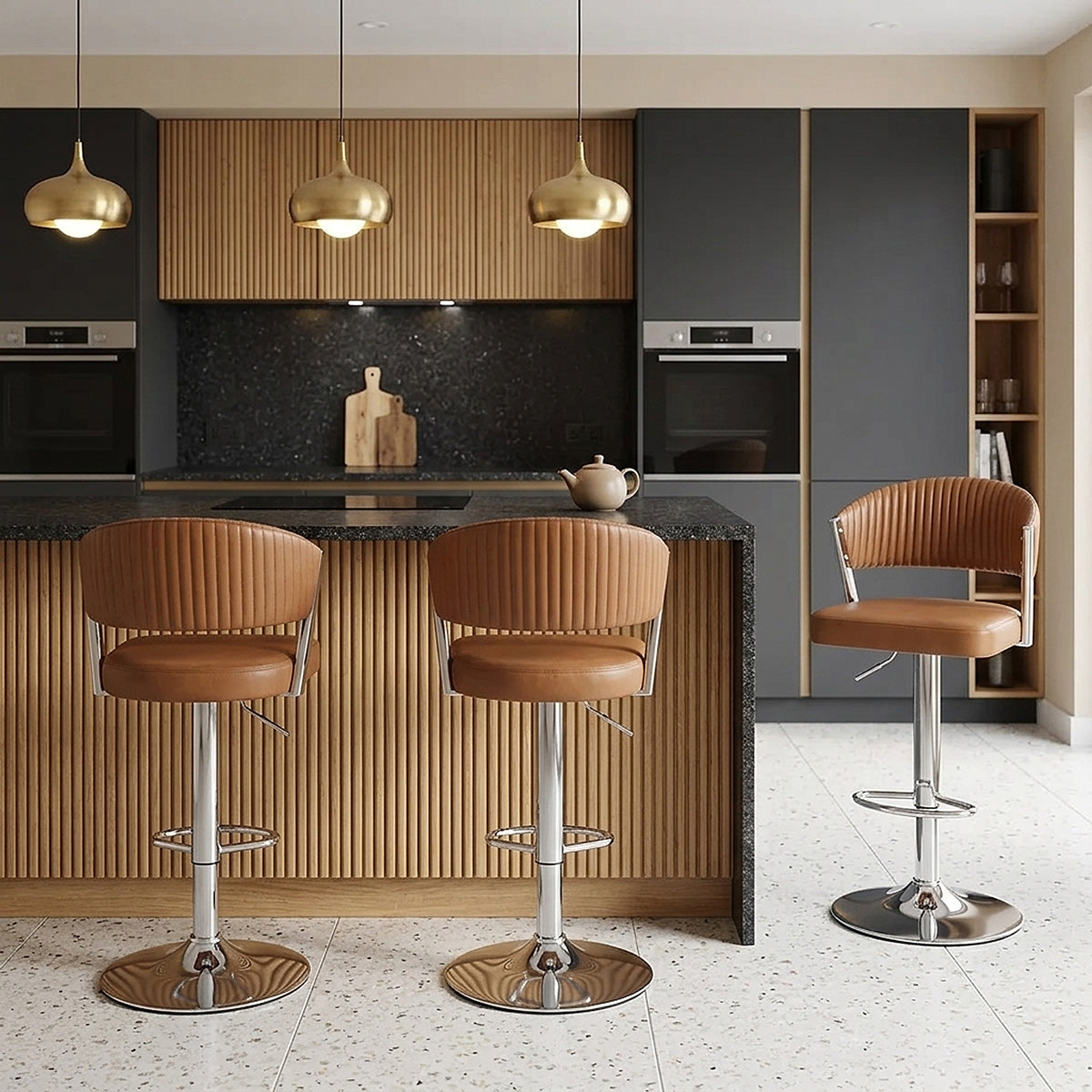 Sgabello Vera Pelle - Lusso Marrone