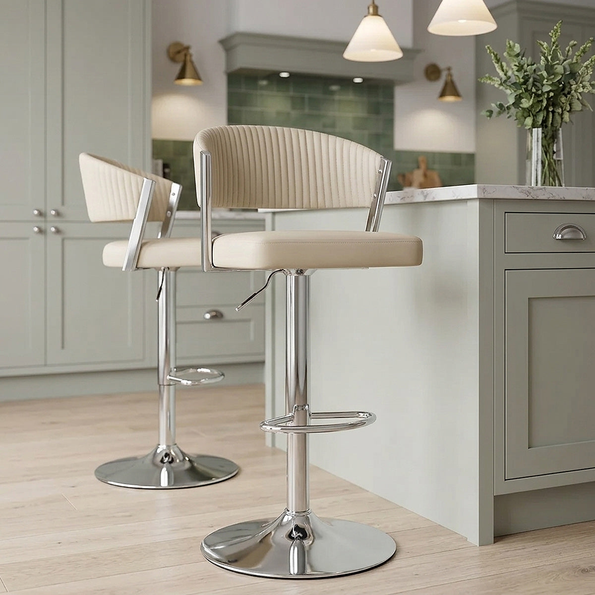 Sgabello Vera Pelle - Lusso Crema