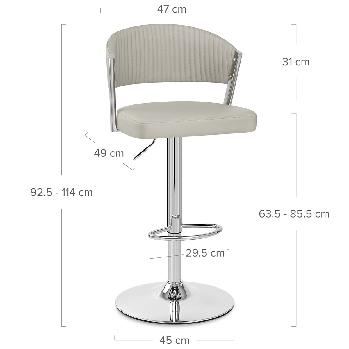 Sgabello Vera Pelle - Lusso Grigio