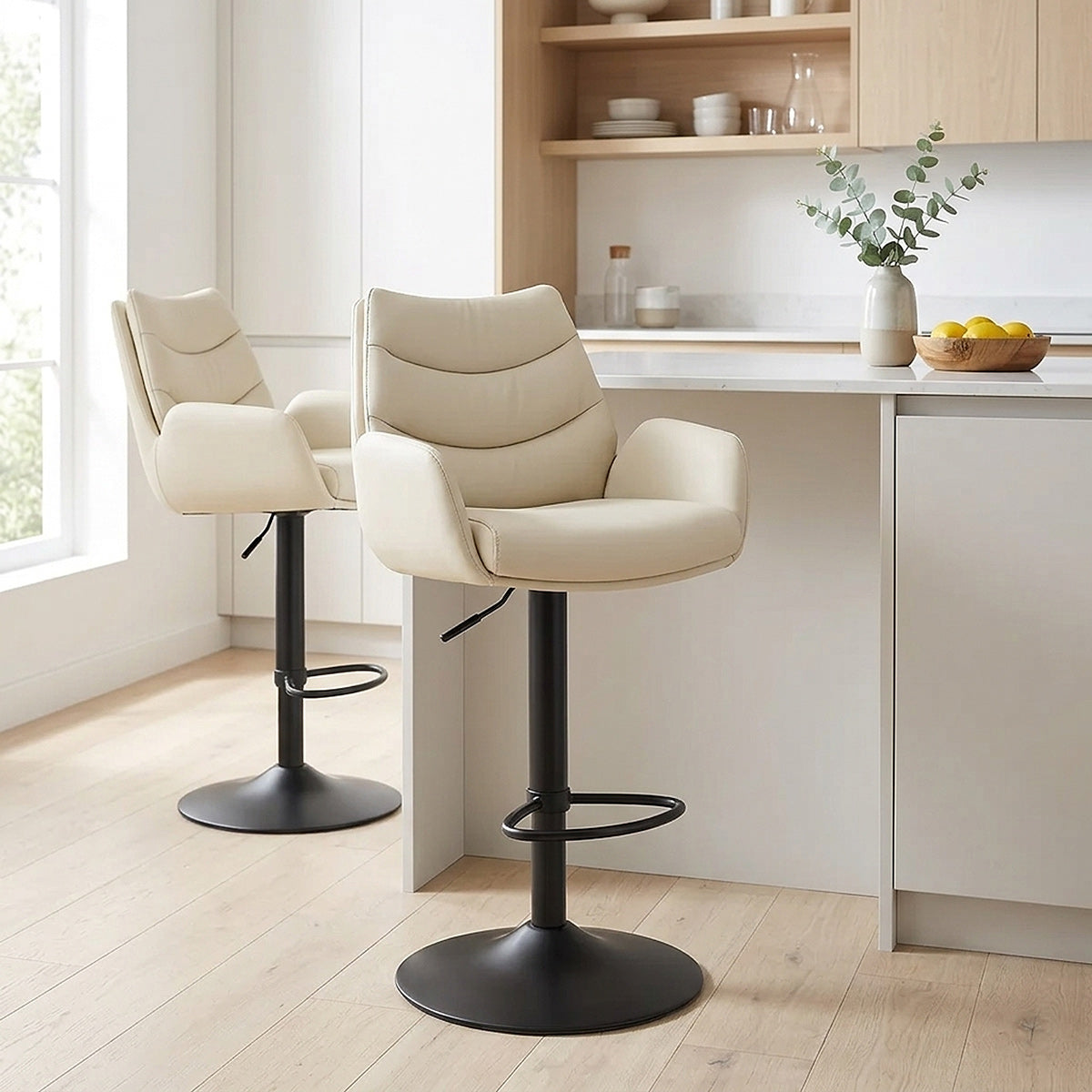 Sgabello Vera Pelle - Madrid Crema