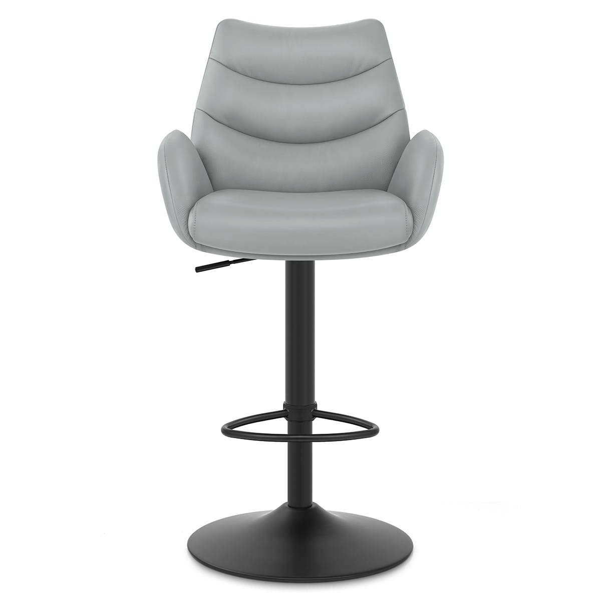 Sgabello Vera Pelle Metallo - Madrid Grigio