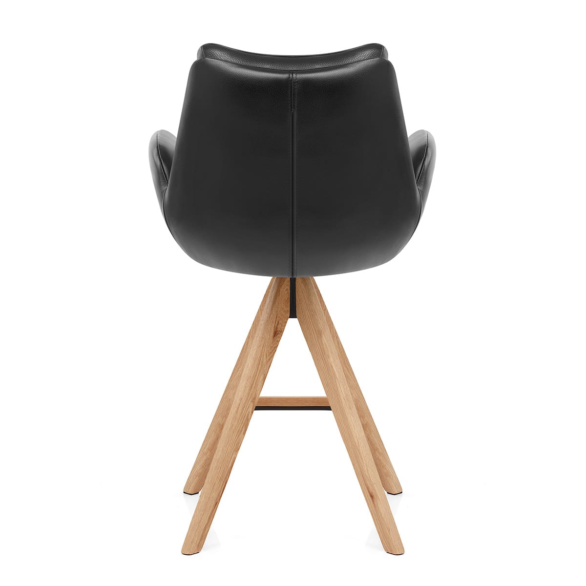 Sgabello Vera Pelle in Legno - Madrid Nero