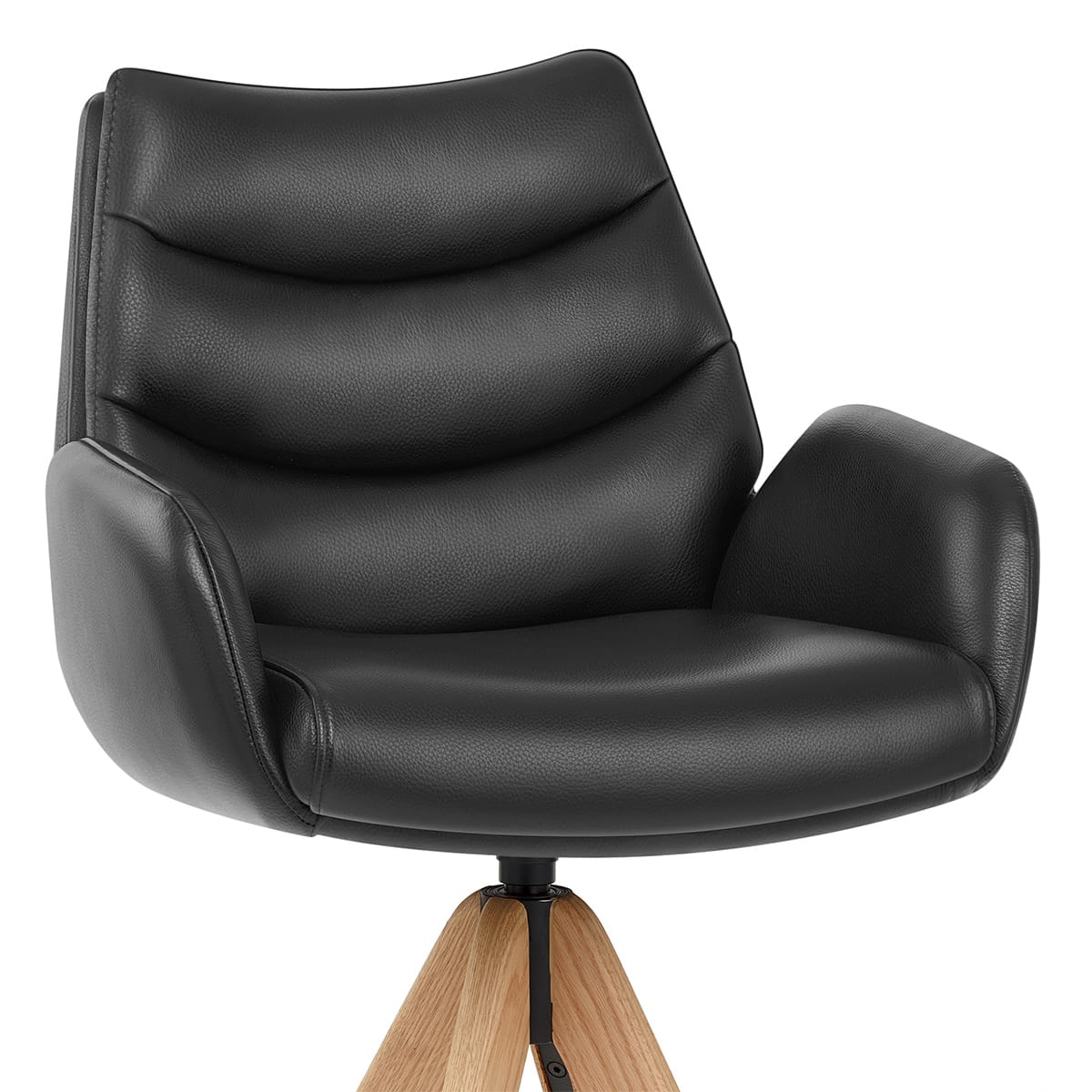 Sgabello Vera Pelle in Legno - Madrid Nero