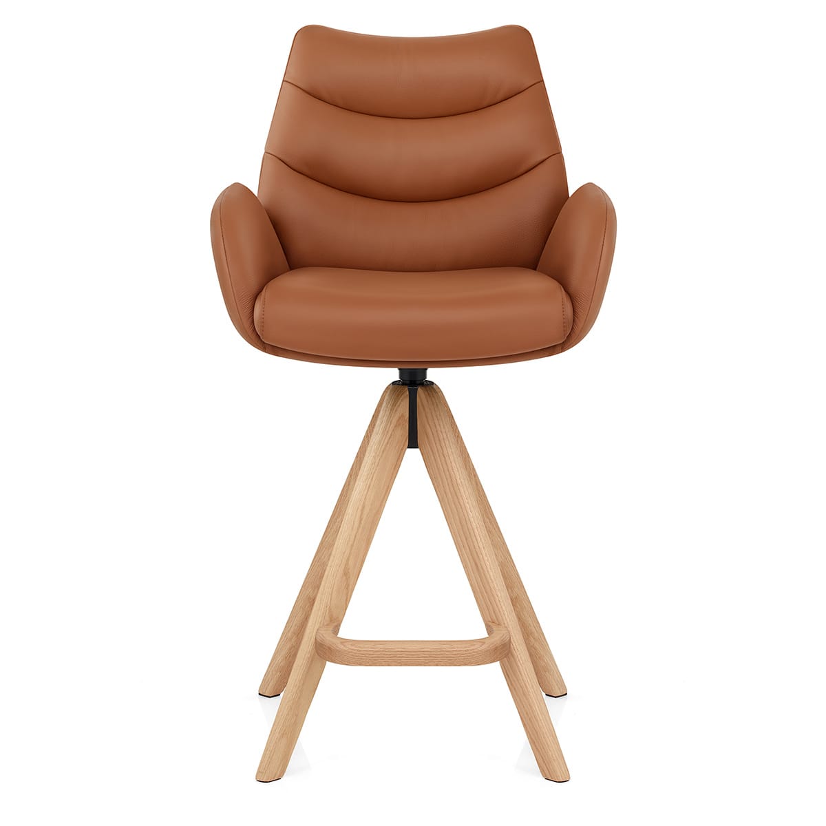 Sgabello Vera Pelle in Legno - Madrid Marrone
