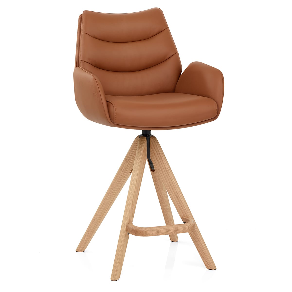Sgabello Vera Pelle in Legno - Madrid Marrone