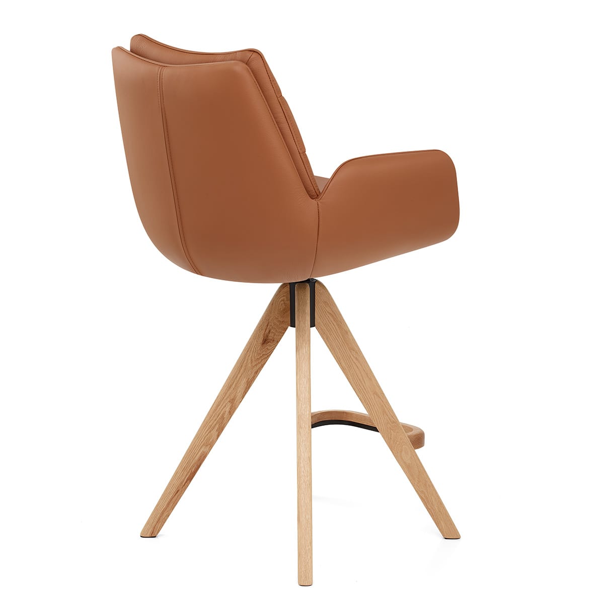 Sgabello Vera Pelle in Legno - Madrid Marrone