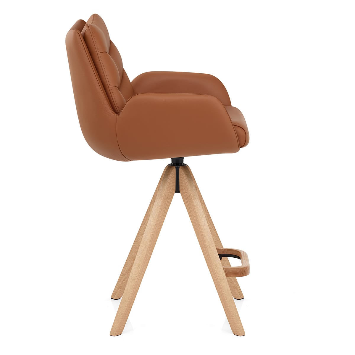 Sgabello Vera Pelle in Legno - Madrid Marrone