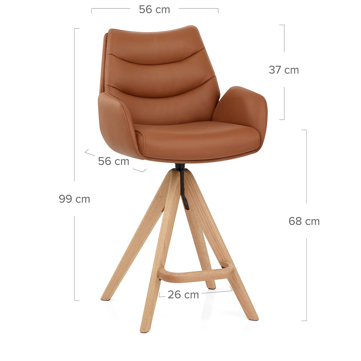 Sgabello Vera Pelle in Legno - Madrid Marrone