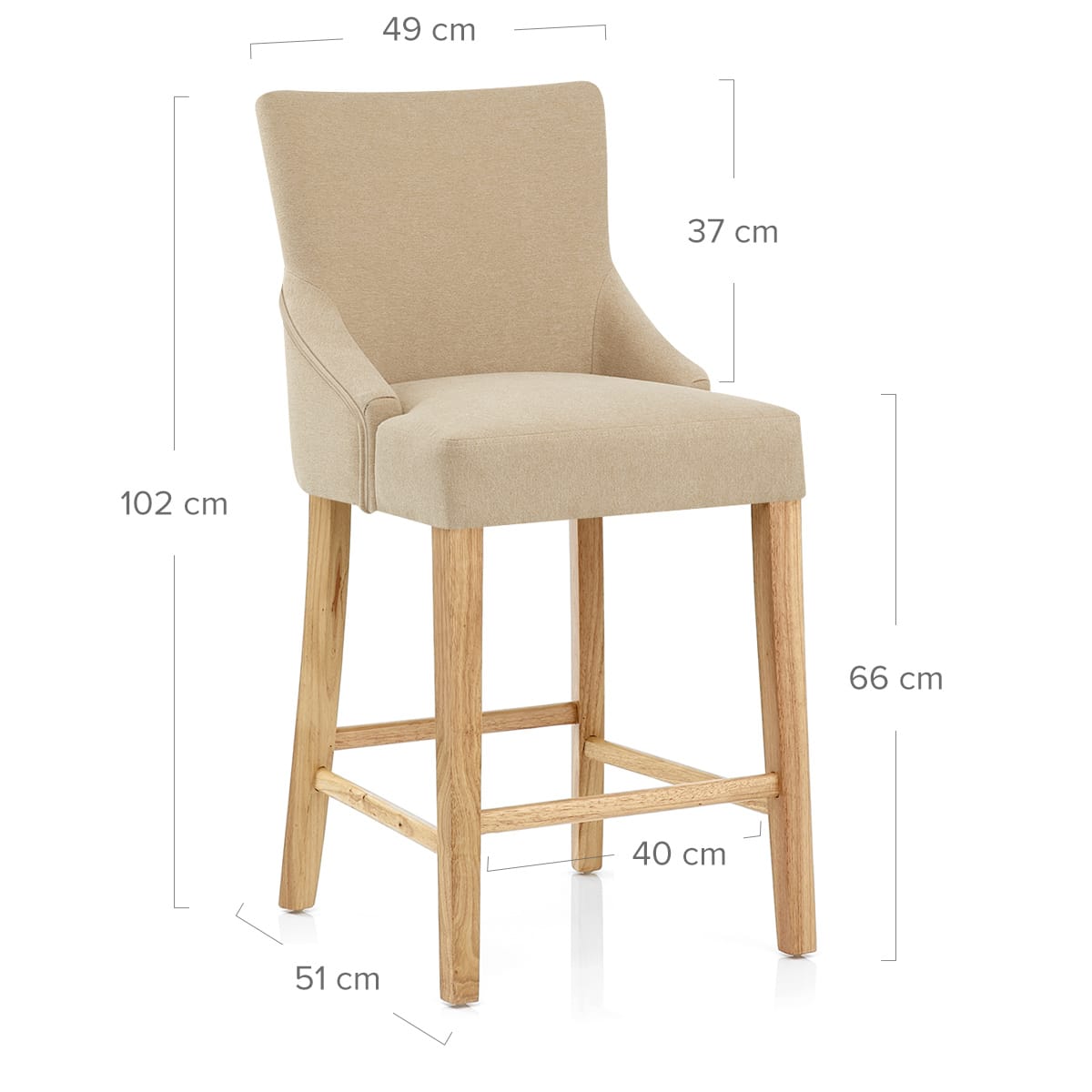 Sgabello Tessuto Legno - Magna Crema