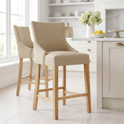 Sgabello Tessuto Legno - Magna Crema