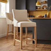 Sgabello Ecopelle Legno - Magna Crema