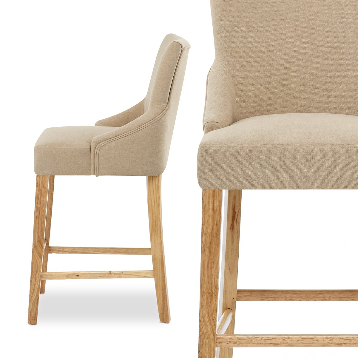 Sgabello Tessuto Legno - Magna Crema